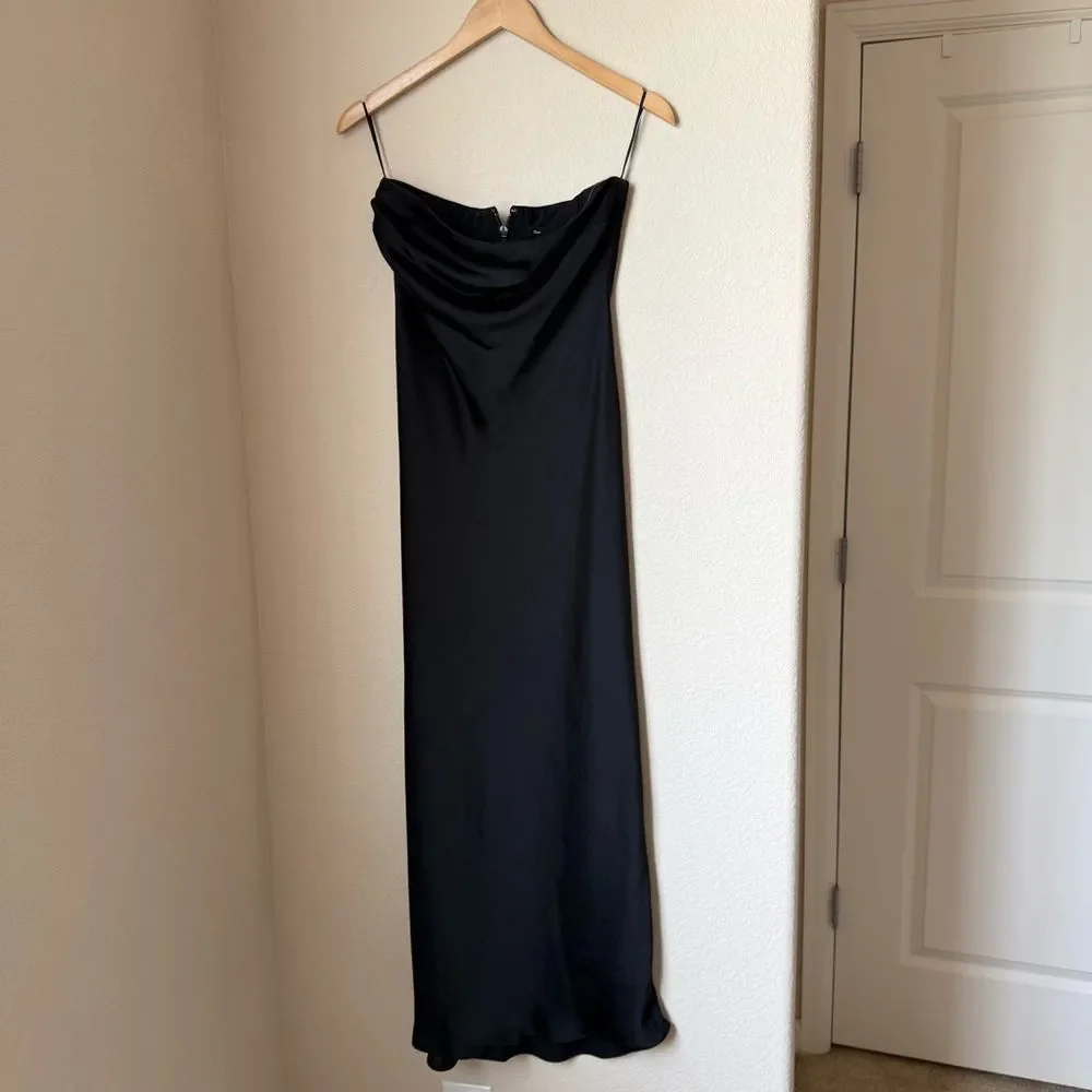 Abercrombie & Fitch Satin Strapless Maxi Dress Size XSP
